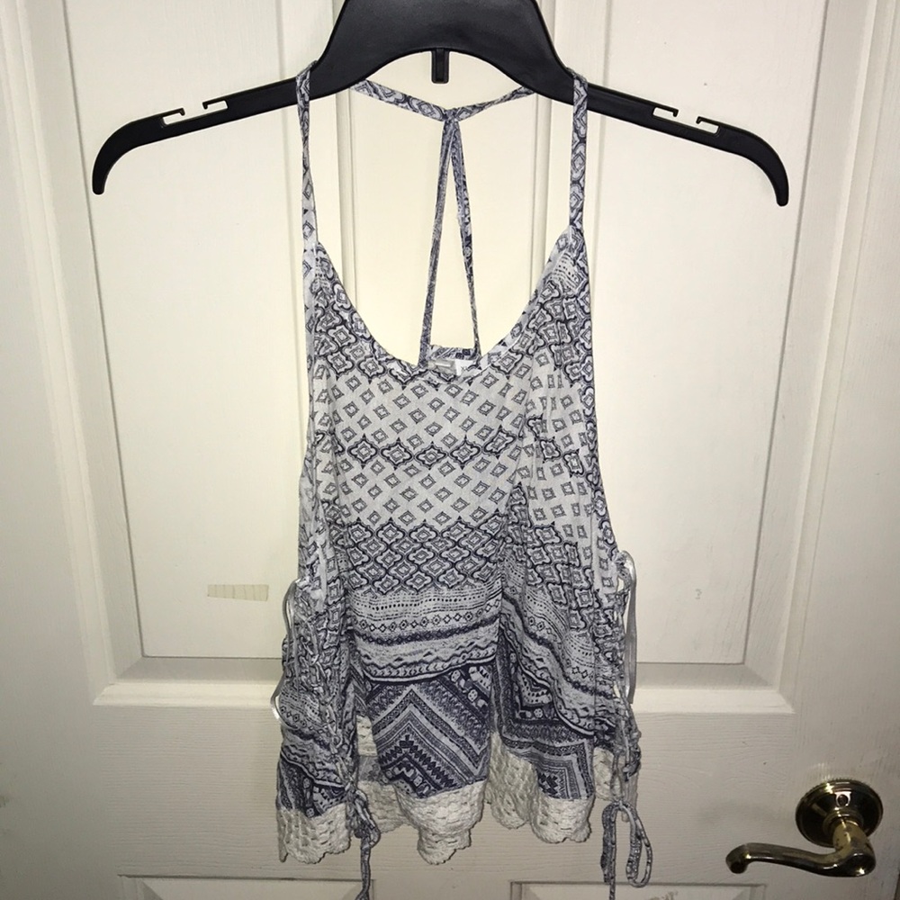 Patterned Crop Tank Top